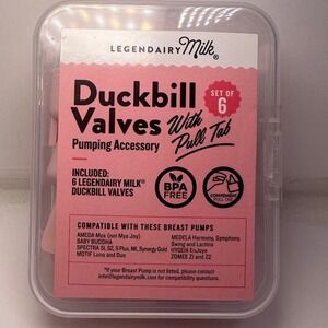 Legendairy Milk Duckbill Valves With Pull Tab Set of 6 Pink BPA Free Pumping